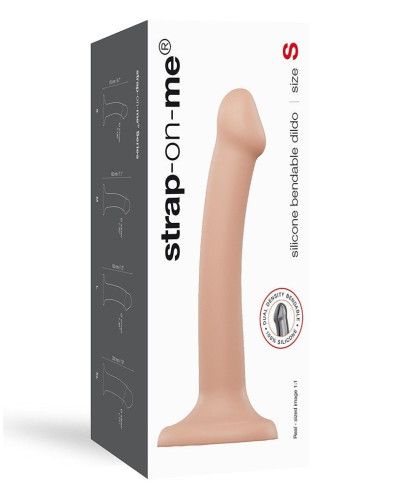 Насадка для страпону Strap-On-Me Dual Density Dildo Flesh S, діаметр 2,7 см, двошарова, гнучкий - Фото №4