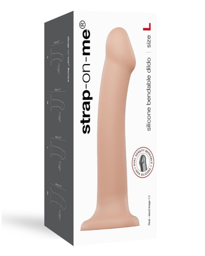 Насадка для страпону Strap-On-Me Dual Density Dildo Flesh L, діаметр 3,7 см, двошарова, гнучкий - Фото №4