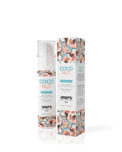 Масажна олія EXSENS Coconut 50 мл розігріває, без цукру, без парабенів, їстівне - Фото №1