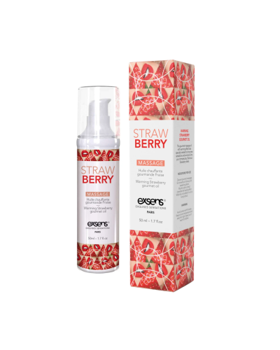 Массажное масло EXSENS Strawberry 50 мл разогревающее, без сахара, без парабенов, съедобное - Фото №2