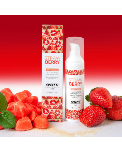 Массажное масло EXSENS Strawberry 50 мл разогревающее, без сахара, без парабенов, съедобное - Фото №6