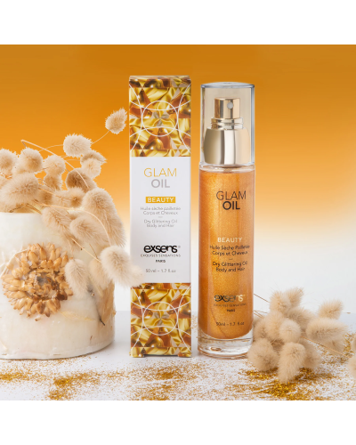 Олія для тіла з блиском EXSENS Glam Oil 50мл, з мигдальною олією, без парабенів і феноксіетанолу - Фото №4