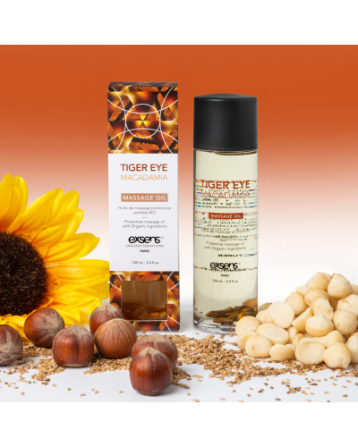 Массажное масло EXSENS Tiger Eye Macadamia (защита с тигровым глазом) 100мл, натуральное - Фото №5