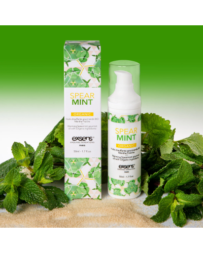 Массажное масло EXSENS Organic Spear Mint 50мл разогревающее, без сахара, без парабенов, съедобное - Фото №5