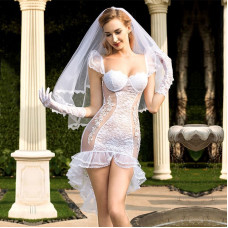 Эротический костюм невесты "Благочестивая Марта" One Size White