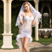 Еротичний костюм нареченої "Благочестива Марта" One Size White - Фото №2