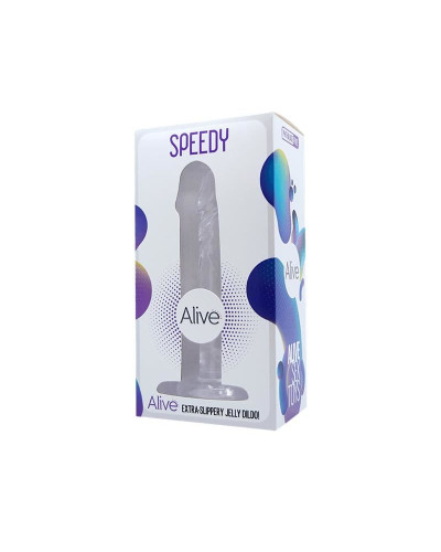 Прозрачный фаллоимитатор и насадка для страпона Alive Jelly Dildo Speedy, ТПЕ, длина 17,8 см - Фото №2
