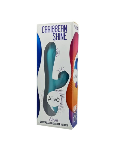 Вібратор-кролик 3 в 1 з вакуумом і пульсівною стимуляцією точки G Alive Caribbean Shine Blue - Фото №2