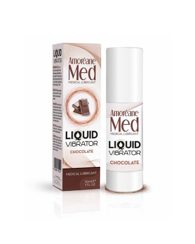 Лубрикант з ефектом вібрації Amoreane Med Liquid Vibrator Chocolate (30 мл) - Фото №1