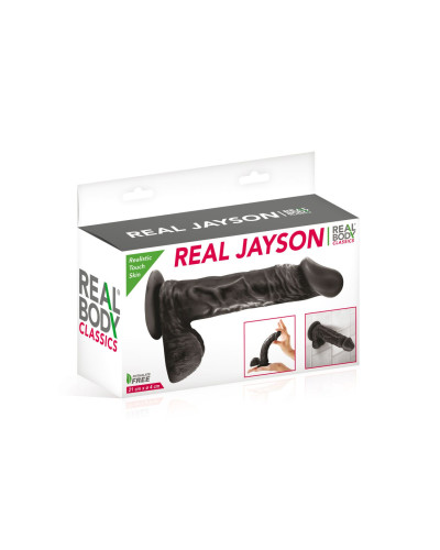 Фалоімітатор на присосці Real Body — Real Jayson Black, TPE, діаметр 4 см - Фото №2
