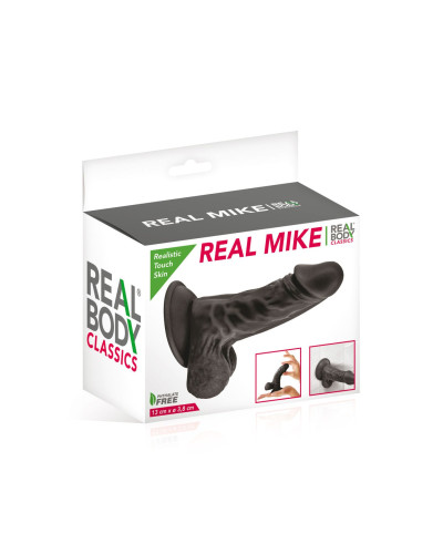 Фаллоимитатор с присоской Real Body - Real Mike Black, TPE, диаметр 3,8см - Фото №2