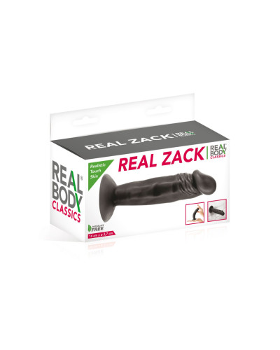 Фалоімітатор із присоскою Real Body — Real Zack Black, TPE, діаметр 3,7 см - Фото №2