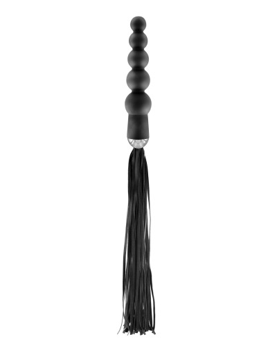 Флоггер с ручкой - анальными бусами Fetish Tentation Whip with Rosary Handle - Фото №1