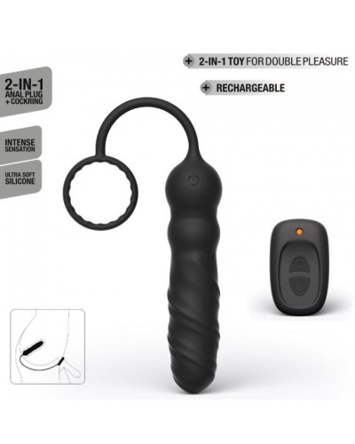 Анальний вібратор Dorcel Deep Seeker з ерекційним кільцем і пультом ДК - Фото №2