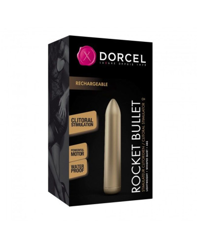 Перезаряжаемая вибропуля Dorcel Rocket Bullet Gold - Фото №3