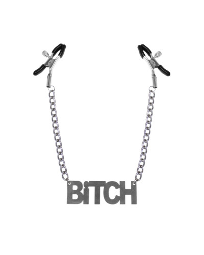 Затискачі для сосків Bitch, Feral Feelings - Nipple clamps Bitch, срібло/чорний - Фото №1