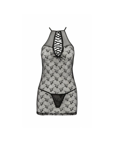 Напівпрозора сорочка Passion AZALIA CHEMISE L/XL, black - Фото №5