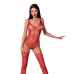 Ажурный бодистокинг с имитацией чулок Passion BS074 red - Фото №1