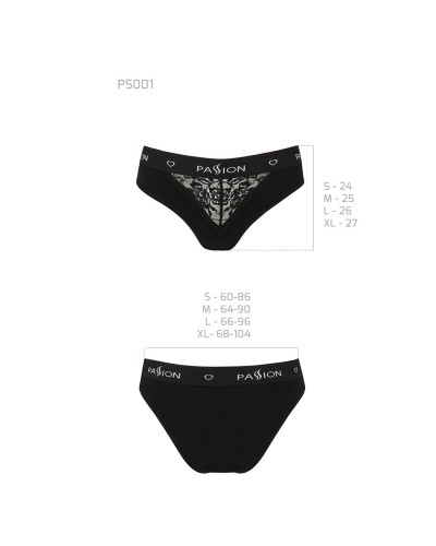 Трусики з широкою гумкою і мереживом Passion PS001 PANTIES L, black - Фото №6