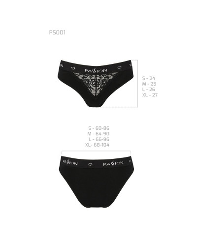 Трусики з широкою гумкою і мереживом Passion PS001 PANTIES M, black - Фото №6