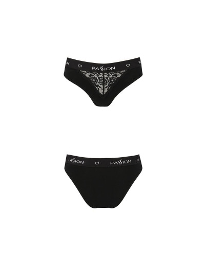Трусики з широкою гумкою і мереживом Passion PS001 PANTIES XL, black - Фото №5