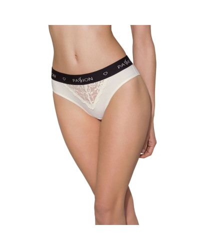 Трусики с широкой резинкой и кружевом Passion PS001 PANTIES L, ecru - Фото №1