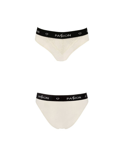 Трусики с широкой резинкой и кружевом Passion PS001 PANTIES L, ecru - Фото №4
