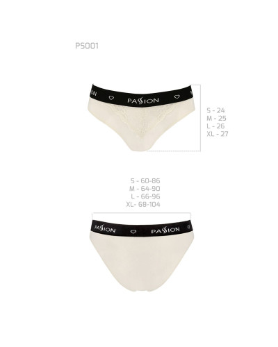 Трусики с широкой резинкой и кружевом Passion PS001 PANTIES L, ecru - Фото №5