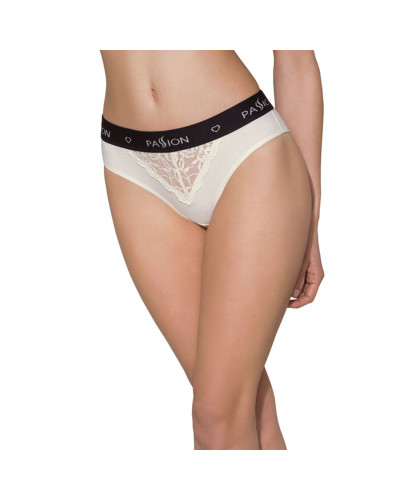 Трусики с широкой резинкой и кружевом Passion PS001 PANTIES M, ecru - Фото №1