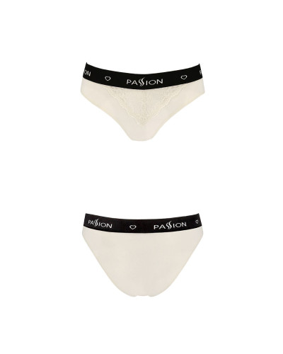Трусики з широкою гумкою і мереживом Passion PS001 PANTIES S, ecru - Фото №4