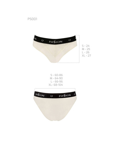 Трусики з широкою гумкою і мереживом Passion PS001 PANTIES S, ecru - Фото №5