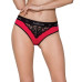 Трусики с широкой резинкой и кружевом Passion PS001 PANTIES L, red-black - Фото №1
