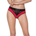 Трусики с широкой резинкой и кружевом Passion PS001 PANTIES M, red-black - Фото №1