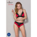 Трусики с широкой резинкой и кружевом Passion PS001 PANTIES M, red-black - Фото №3