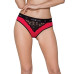 Трусики з широкою гумкою і мереживом Passion PS001 PANTIES S, red-black - Фото №1