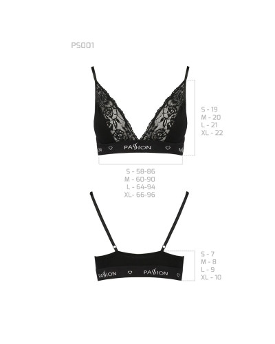 Эластичный топ с кружевом Passion PS001 TOP XL, black - Фото №6