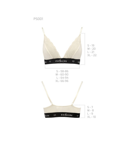 Еластичний топ з мереживом Passion PS001 TOP L, ecru - Фото №5