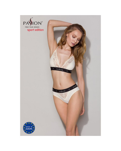 Еластичний топ з мереживом Passion PS001 TOP S, ecru - Фото №3