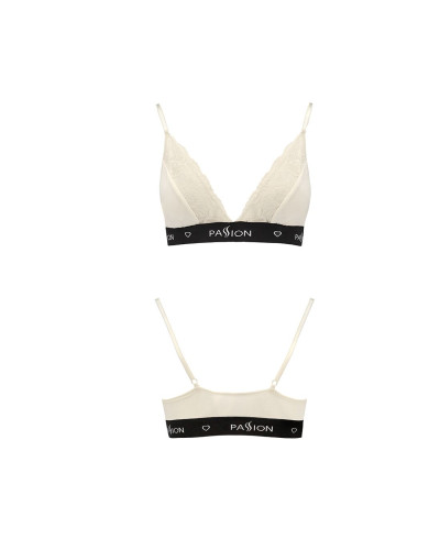 Еластичний топ з мереживом Passion PS001 TOP S, ecru - Фото №4
