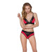 Еластичний топ з мереживом Passion PS001 TOP L, red-black - Фото №2
