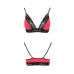 Еластичний топ з мереживом Passion PS001 TOP L, red-black - Фото №4
