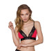Еластичний топ з мереживом Passion PS001 TOP S, red-black - Фото №1