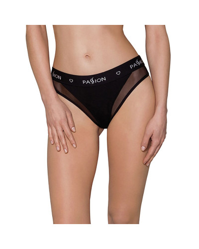 Трусики з прозорою вставкою Passion PS002 PANTIES L, black - Фото №1