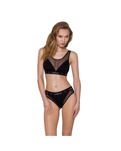 Трусики з прозорою вставкою Passion PS002 PANTIES L, black - Фото №3