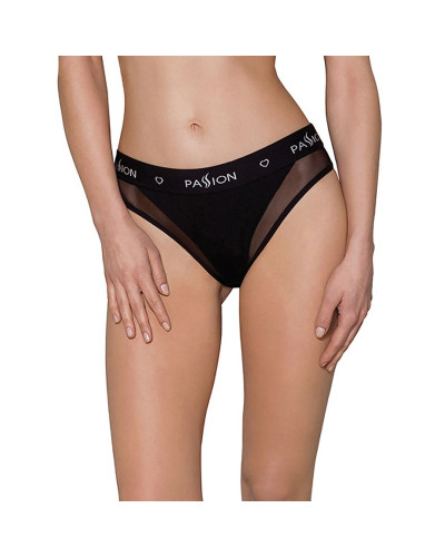 Трусики з прозорою вставкою Passion PS002 PANTIES XL, black - Фото №1