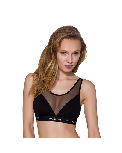 Топ с прозрачной вставкой Passion PS002 TOP M, black - Фото №1