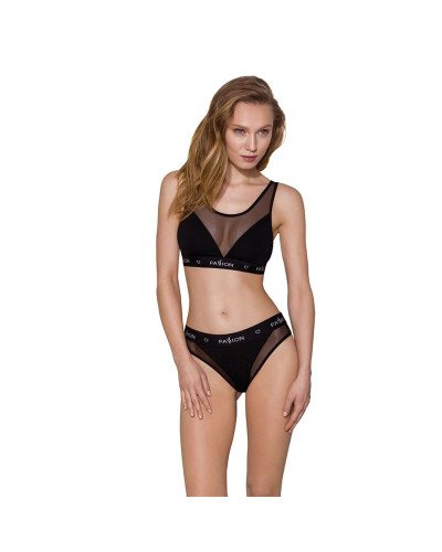 Топ с прозрачной вставкой Passion PS002 TOP M, black - Фото №3