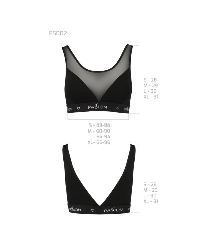 Топ з прозорою вставкою Passion PS002 TOP S, black - Фото №6