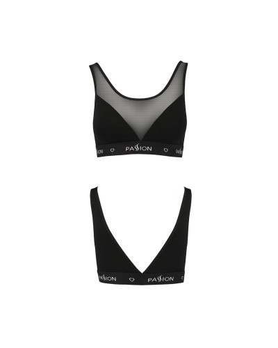 Топ с прозрачной вставкой Passion PS002 TOP XL, black - Фото №5