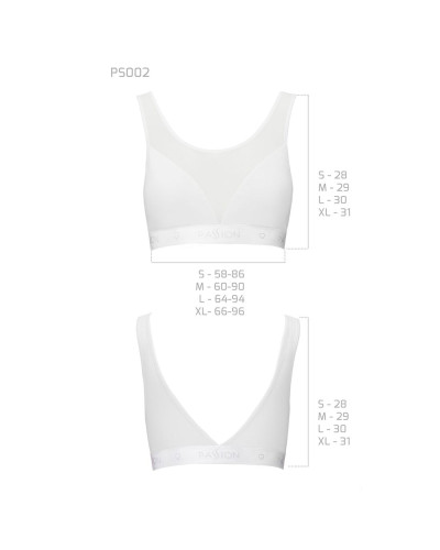 Топ с прозрачной вставкой Passion PS002 TOP L, white - Фото №5